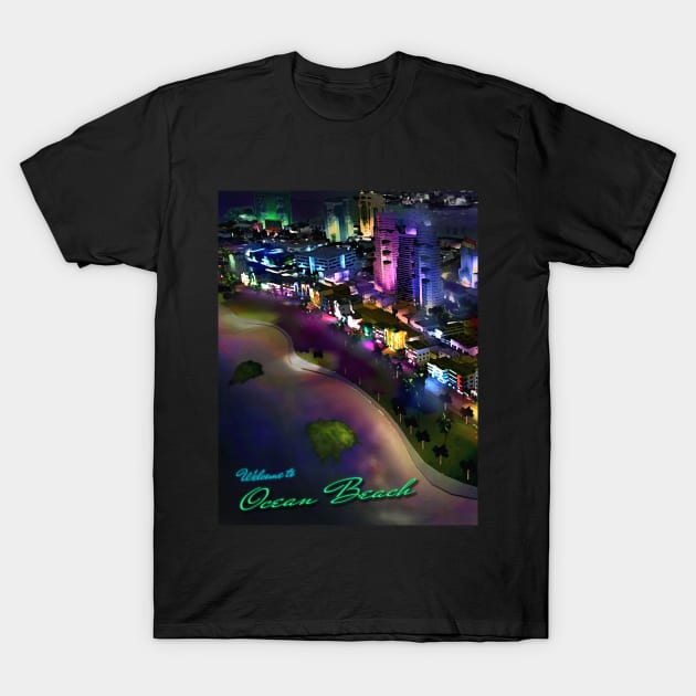 Welcome to Ocean Beach - @ GTA Vice City T-Shirt by MgT510